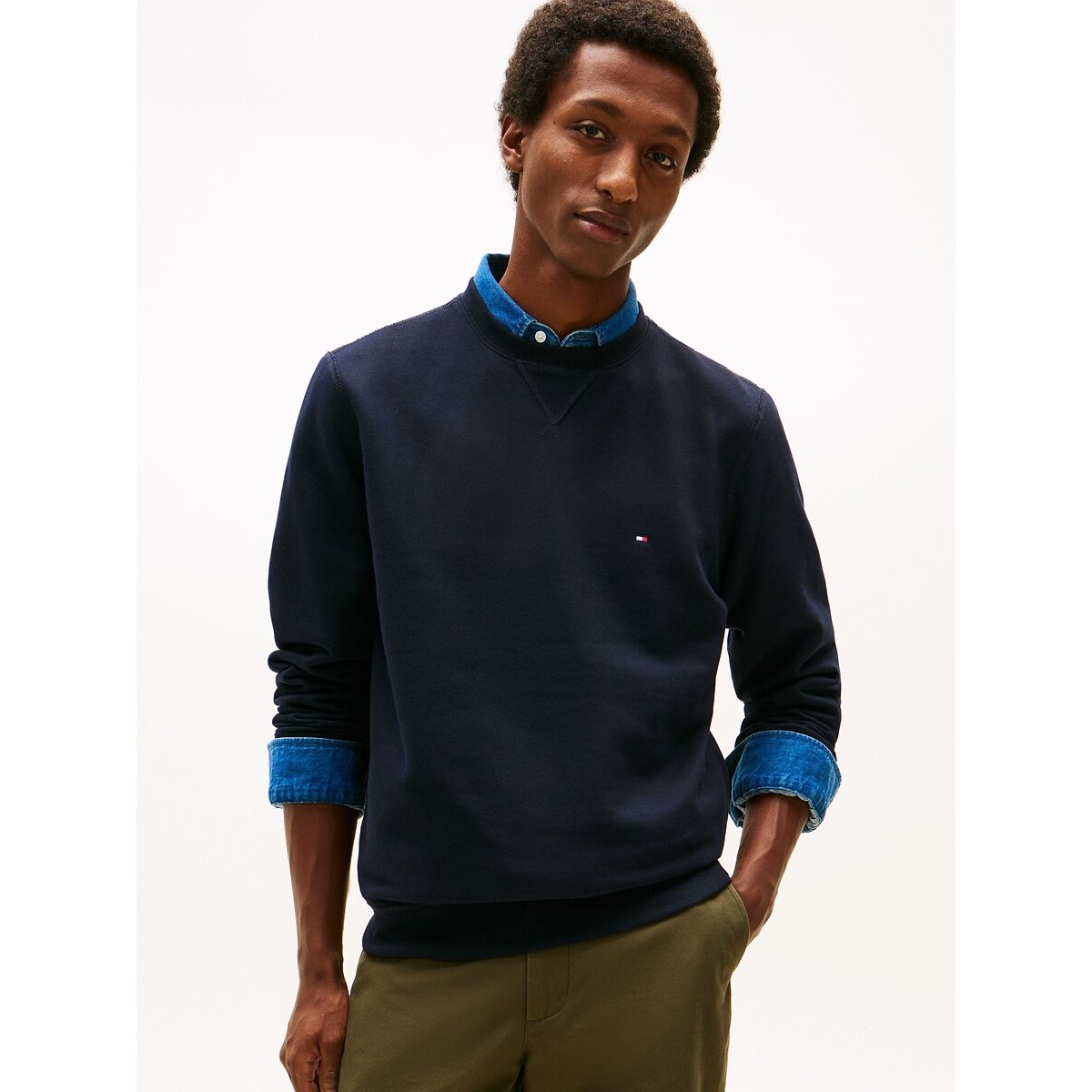 Tommy Hilfiger Crew Neck Sweatshirt Men's Navy Blue Xxl