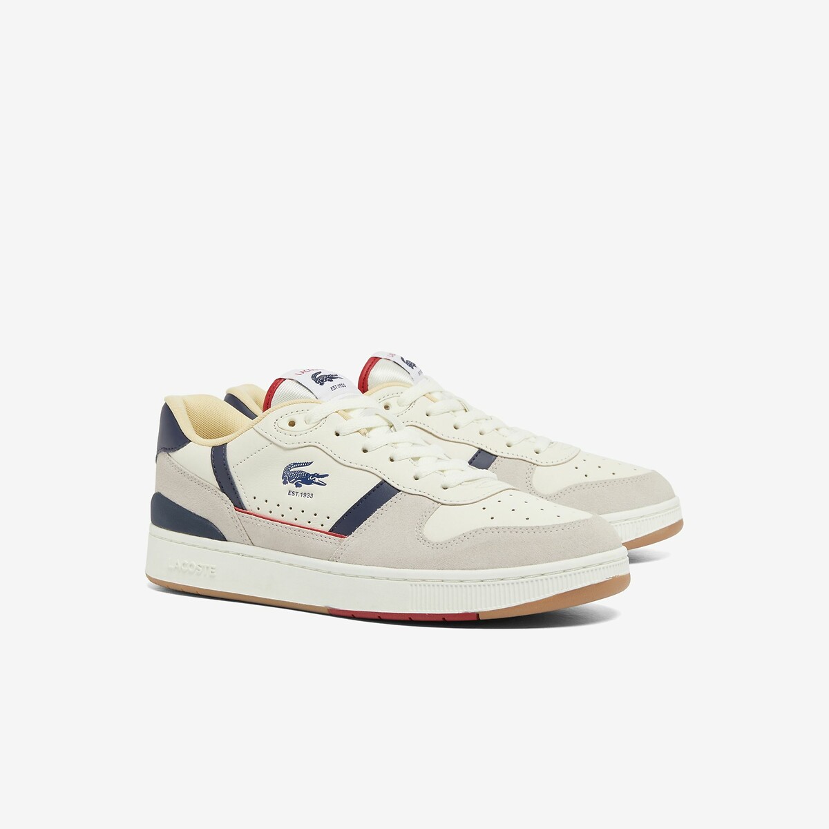 Lacoste Men's Ecru T-Clip Trainers Size 42 (8)