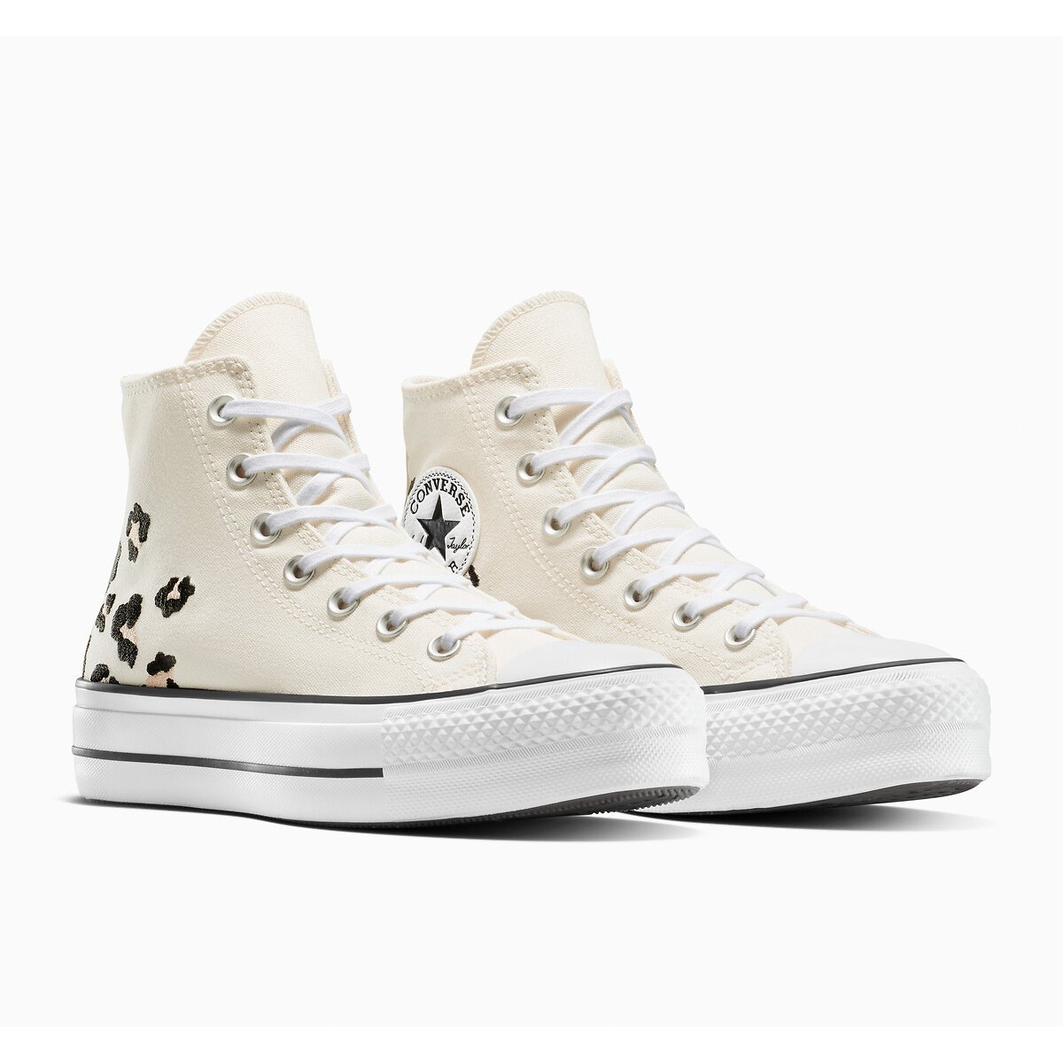 Converse Women's Ecru All Star Lift Hi Archive Print Trainers Size 36 (3.5)