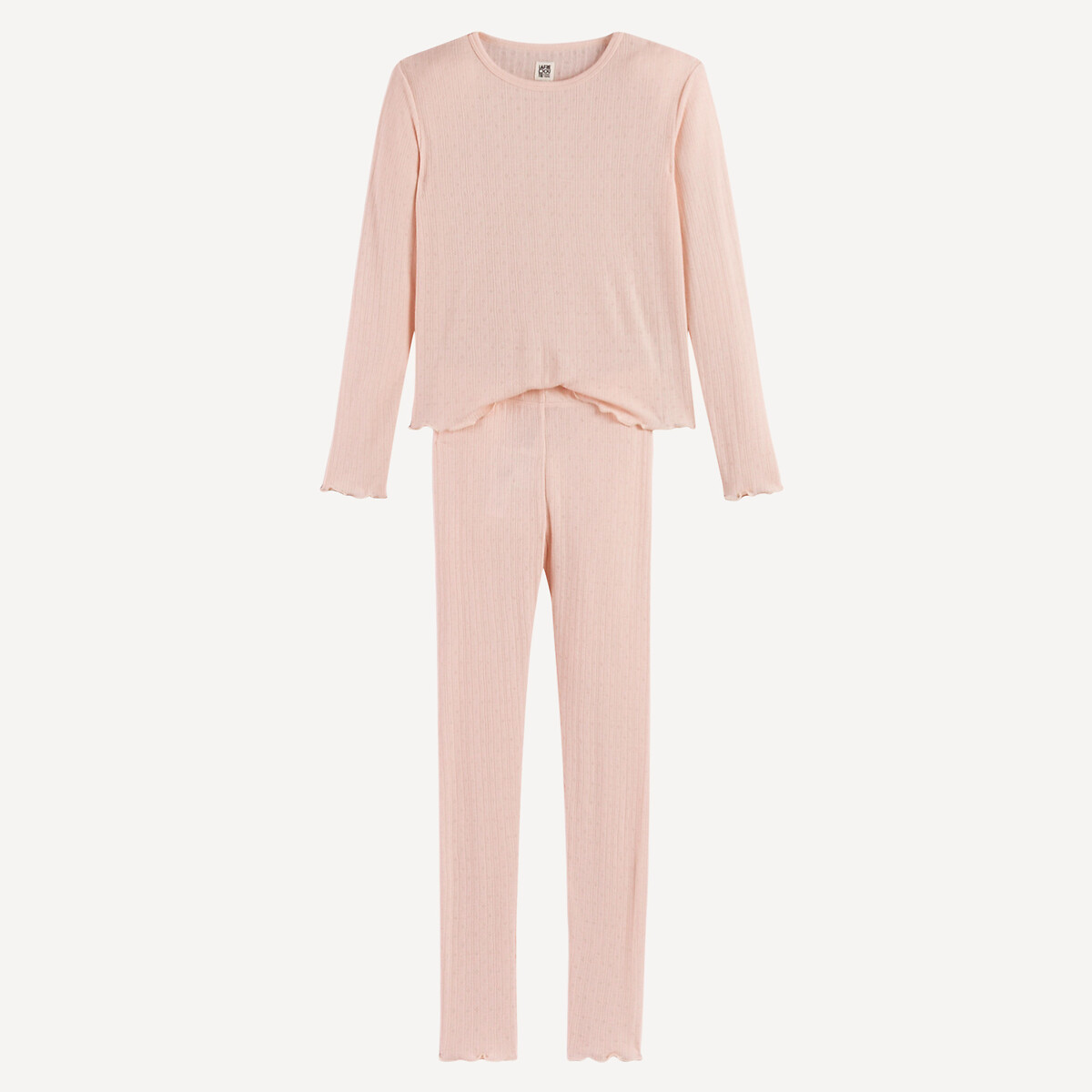 La Redoute Collections Pointelle Knitted Pyjamas With Long Sleeves Pink 6Y (114Cm)