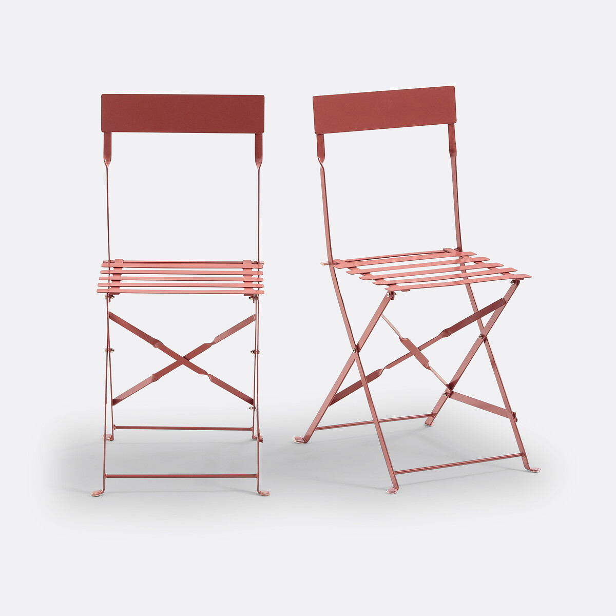 Lot de 2 chaises pliantes métal fer, Ozevan
