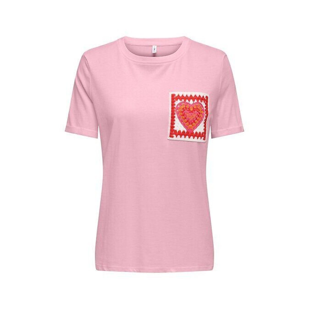 Only Embroidered Chest T-Shirt Women's Pink Extra Small