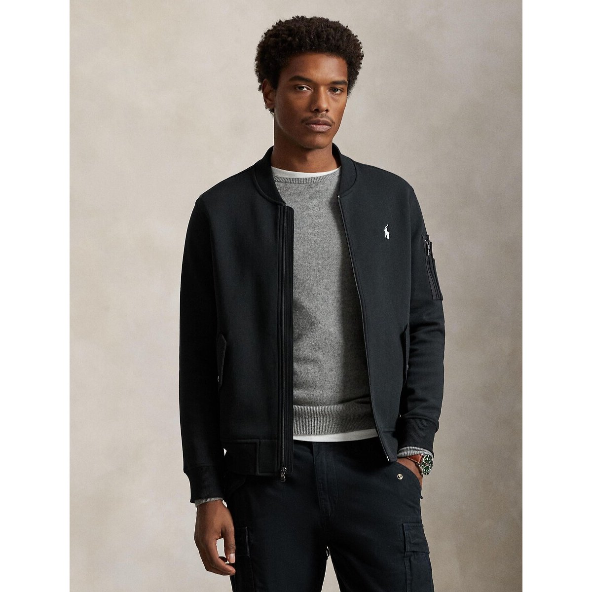 Veste zippée en double knit tech
