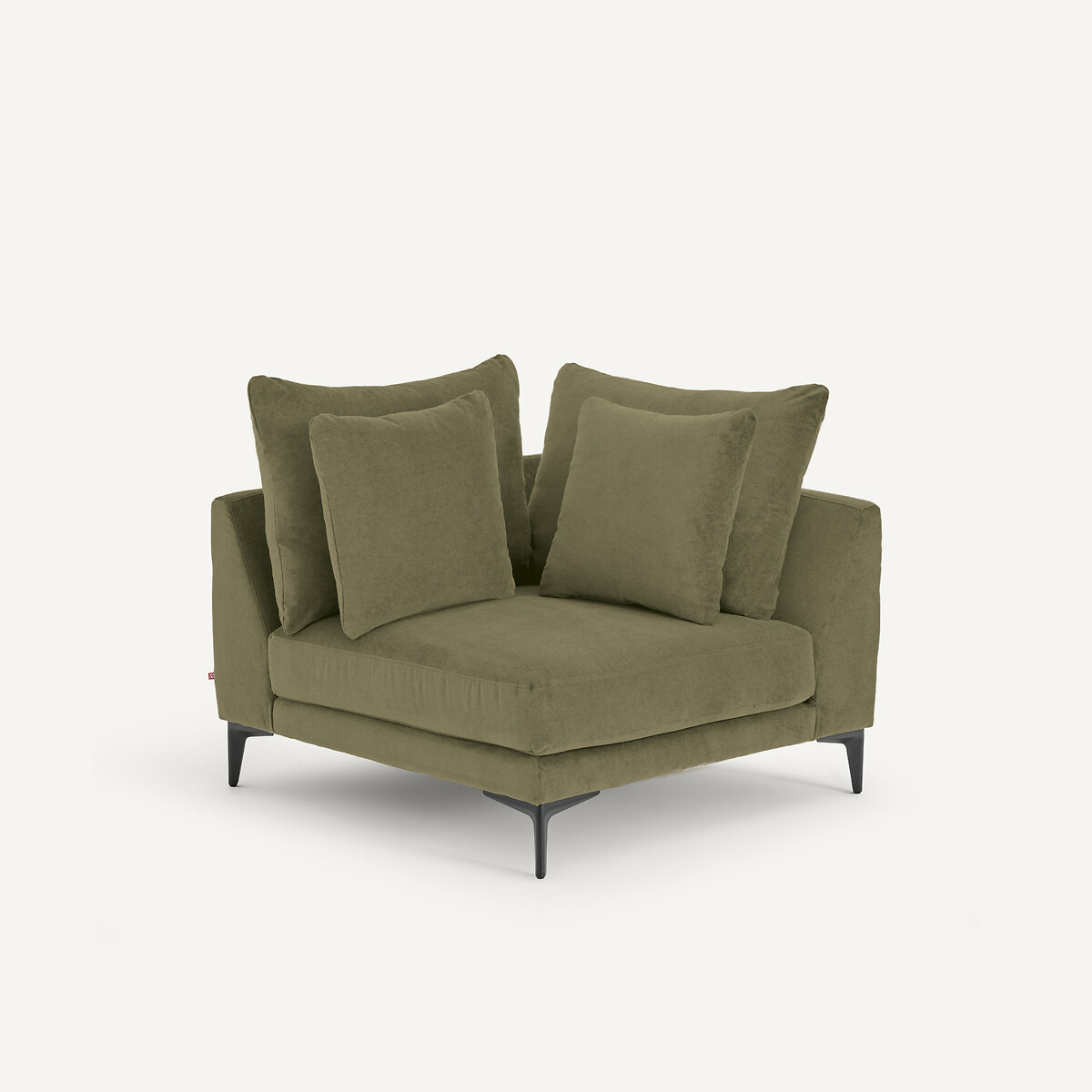EMMANUEL GALLINA X AM.PM Hoekbank in stone-kleurig fluweel, MODERNISTE, ontwerp van Emmanuel Gallina