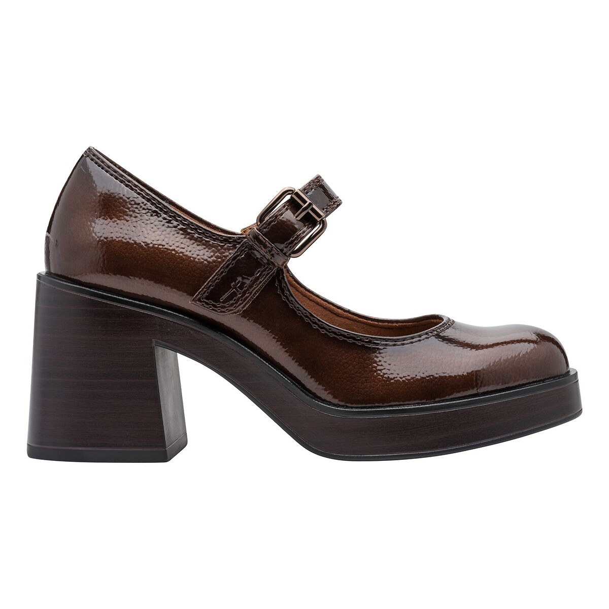 Tamaris Mary Janes With Block Heel Women's Brown Patent Size 39