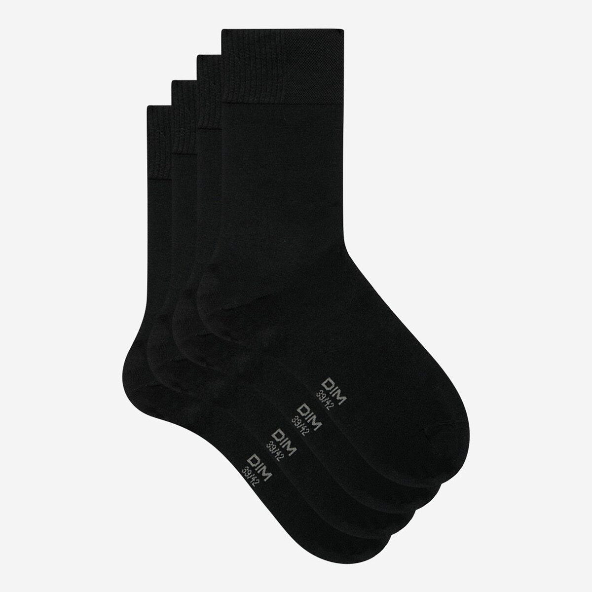 Dim Pack Of 2 Pairs Of Bambou Socks Men's Black + Black Size 43