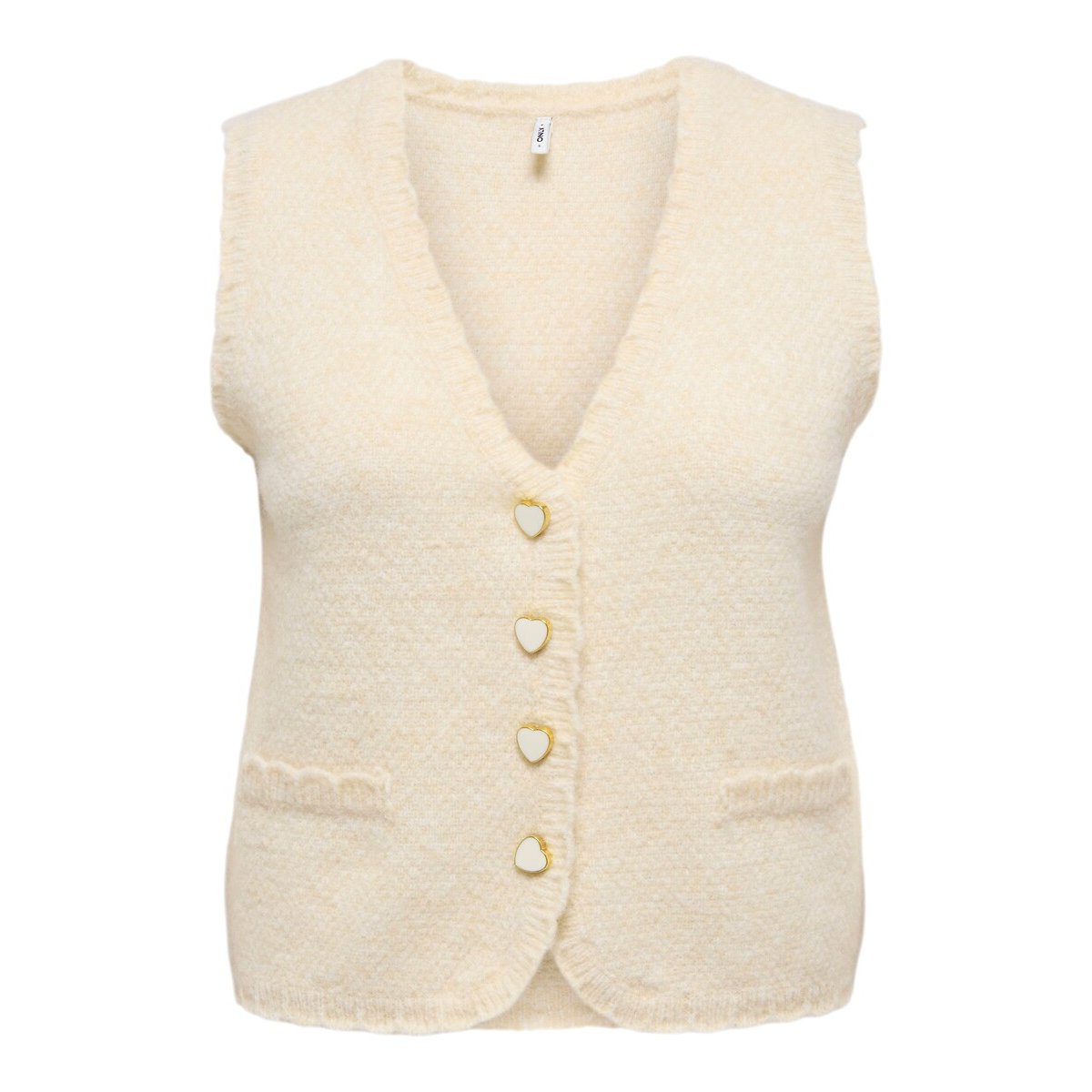 Only Sleeveless V-Neck Cardigan Women's Ecru Small