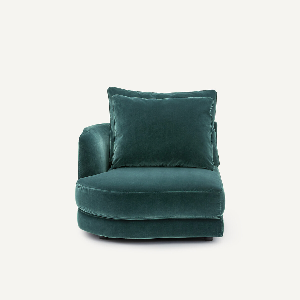 AM.PM Halve bank links, afgerond, modulair, van fluweel, TIBERIO