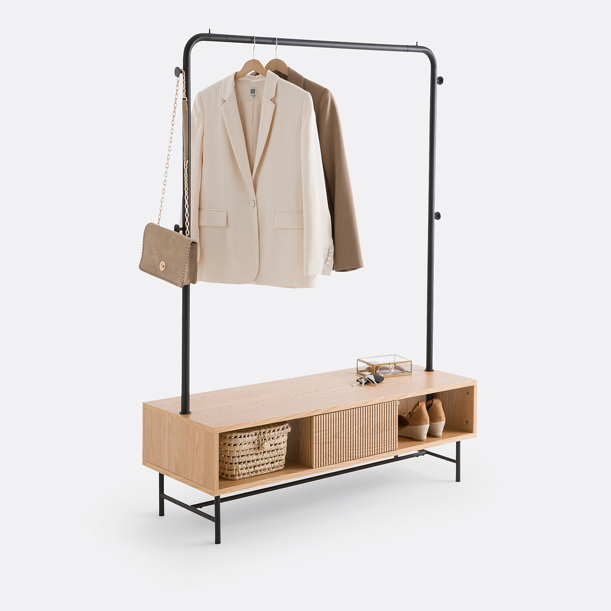 Kleiderständer/garderobe Tybo, Eisen Und Eichenfurnier