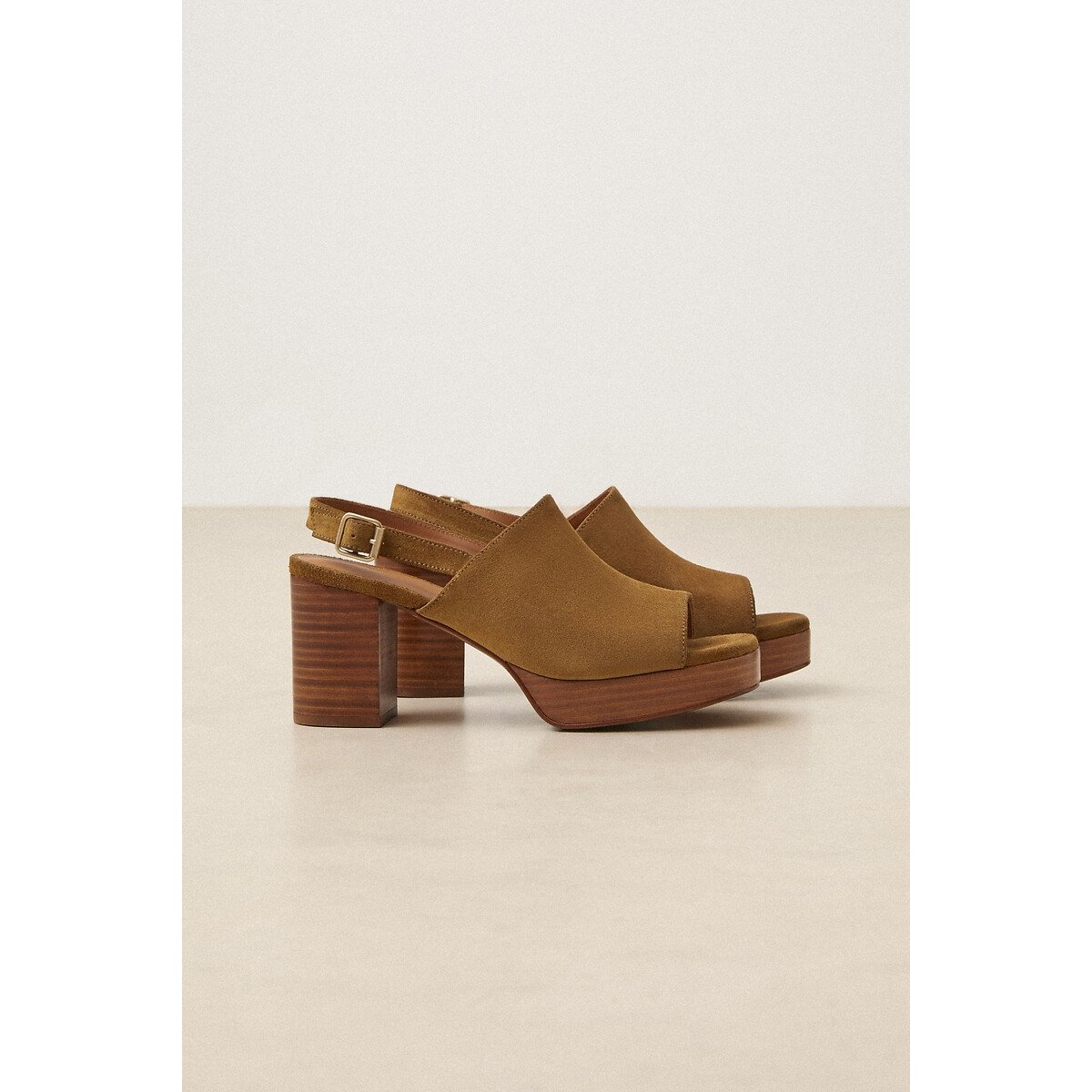Rivecour N°446 Platform Suede Sandals Women's Brown Size 40 (6.5)