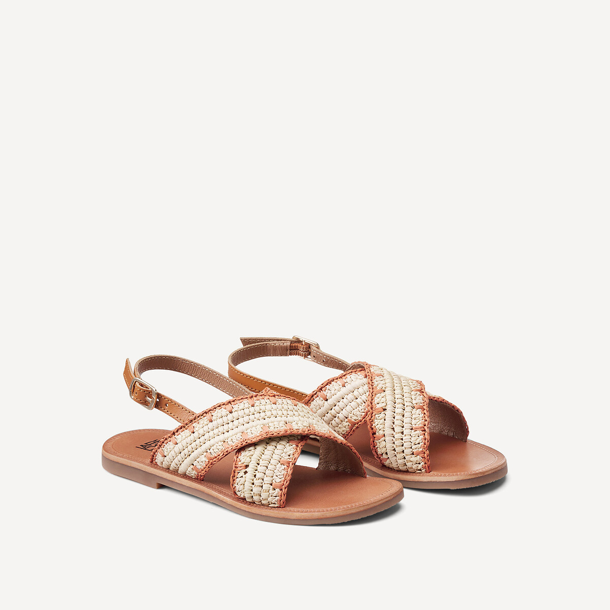 Sandales croisées en raphia