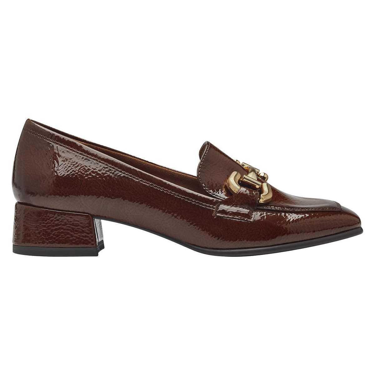 Tamaris Patent Loafers Women's Cognac Size 36 (3.5)