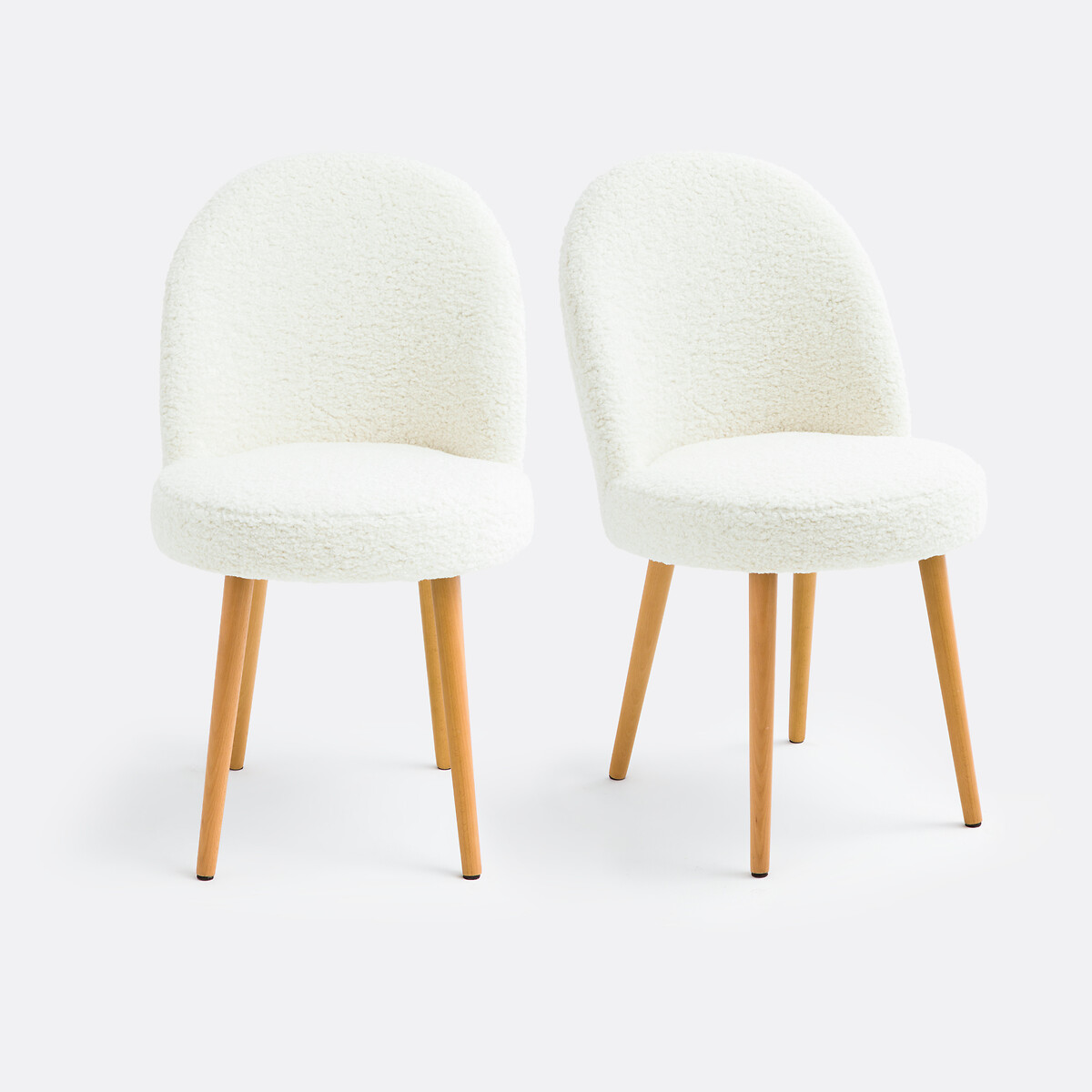 Lot de 2 chaises tissu bouclette, Inès