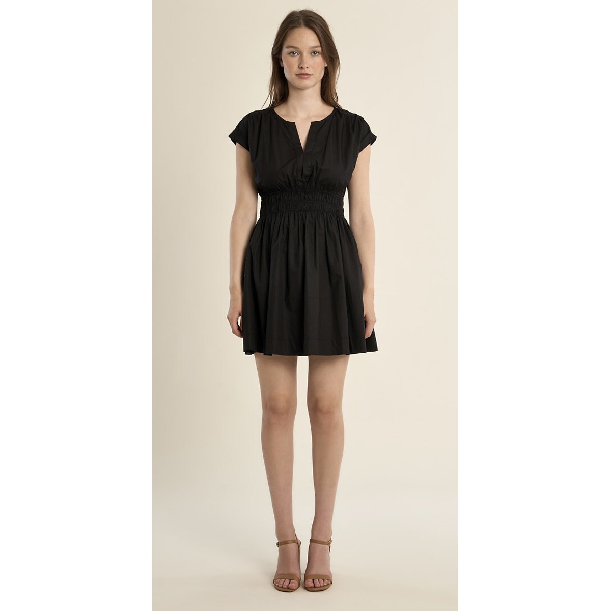 Molly Bracken V-Neck Short Sleeve Mini Dress Women's Black Extra Large
