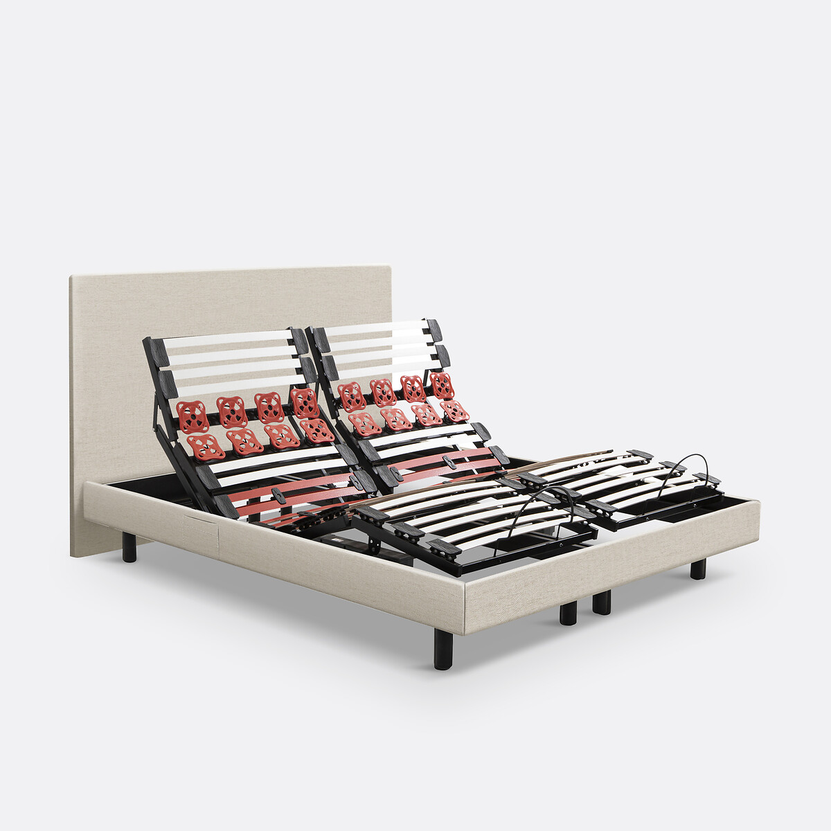 Epeda Conjunto 2 en 1, cama con canapé y cabecero de cama Hercule. Talla 2 x 90 x 200 cm. Color Beige