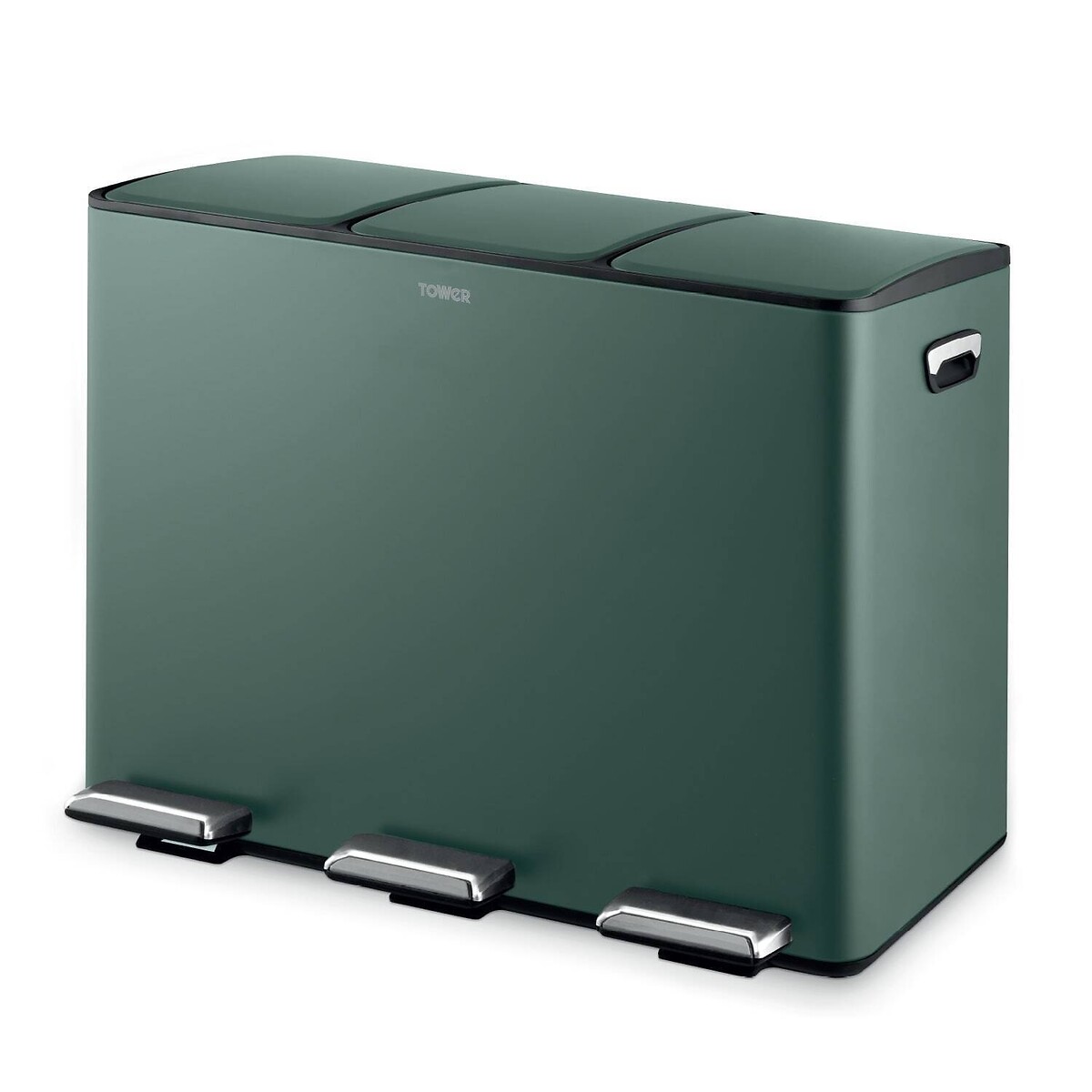 Tower 45L Recycling Pedal Bin in Bottle Green - Image 9