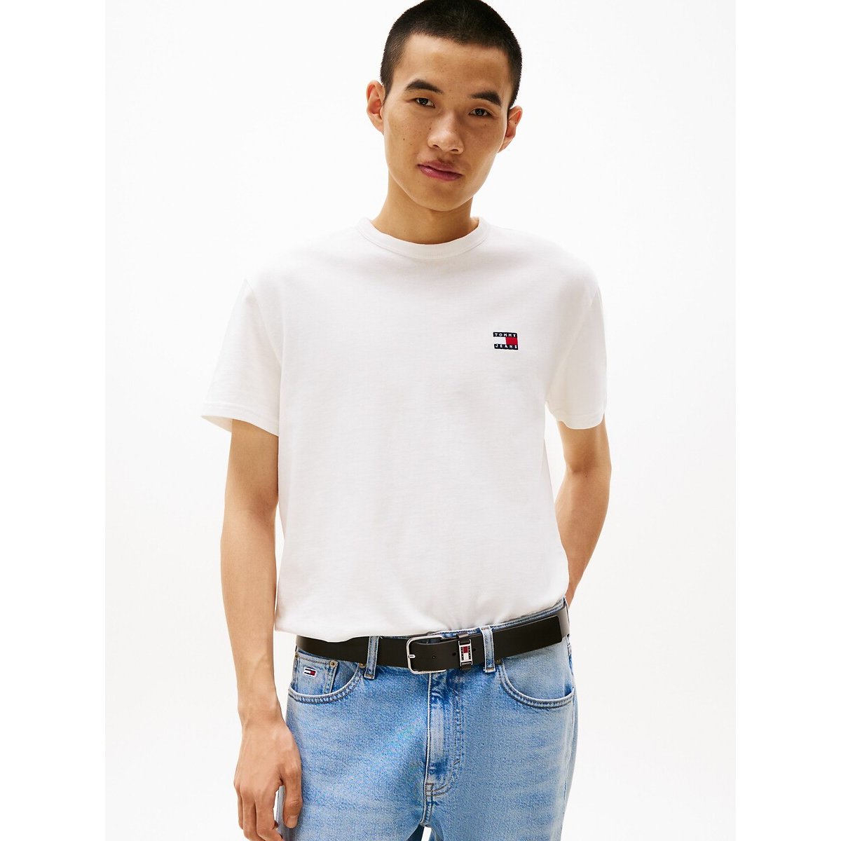 Tommy Jeans Crew Neck T-Shirt With Logo Badge Men's Ecru Xxl