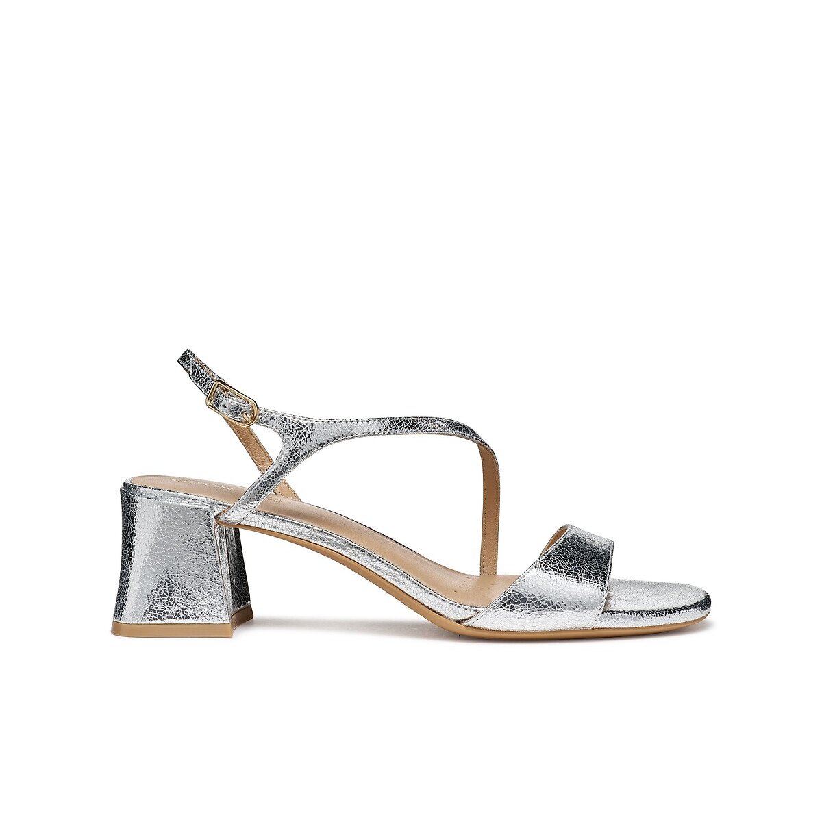 Geox New Eraklia 50 Heeled Sandals Women's Silver-Coloured Size 39