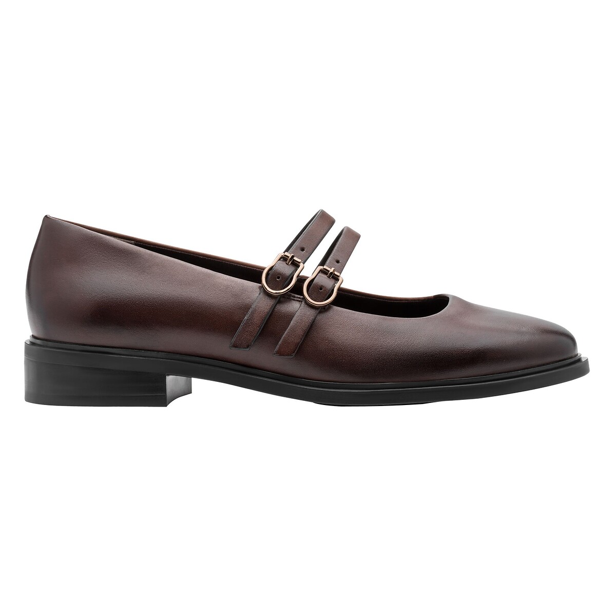 Tamaris Leather Mary Jane Ballet Pumps Women's Brown Size 41 (7)