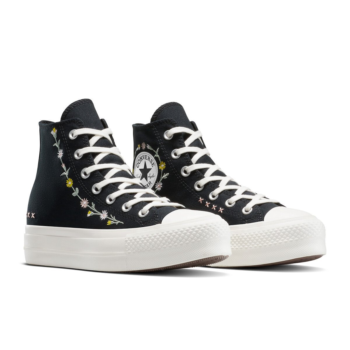 Converse Women's Black All Star Lift Joyful Florals Trainers Size 40 (6.5)