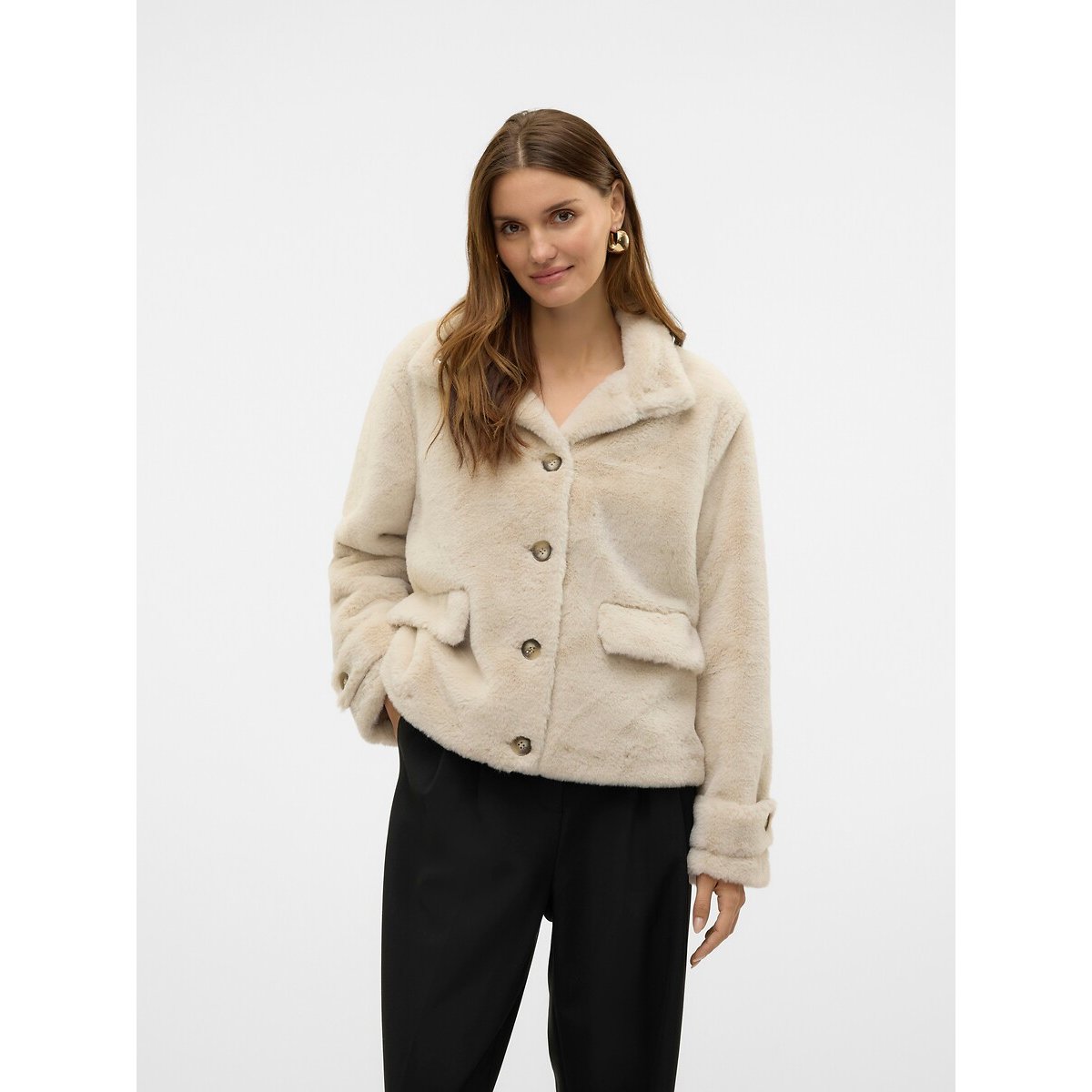 Vero Moda Jas In Donzige Stof