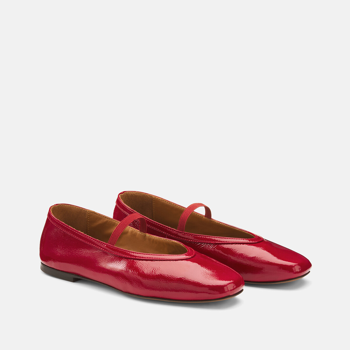 Rivecour N°136 Leather Ballet Pumps Women's Cherry Red Size 39