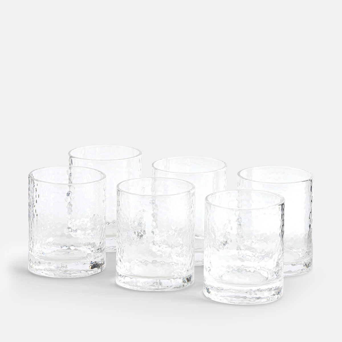 La Redoute Interieurs Set Of 6 Marteo Tumblers In Hammered Glass Unisex Transparent