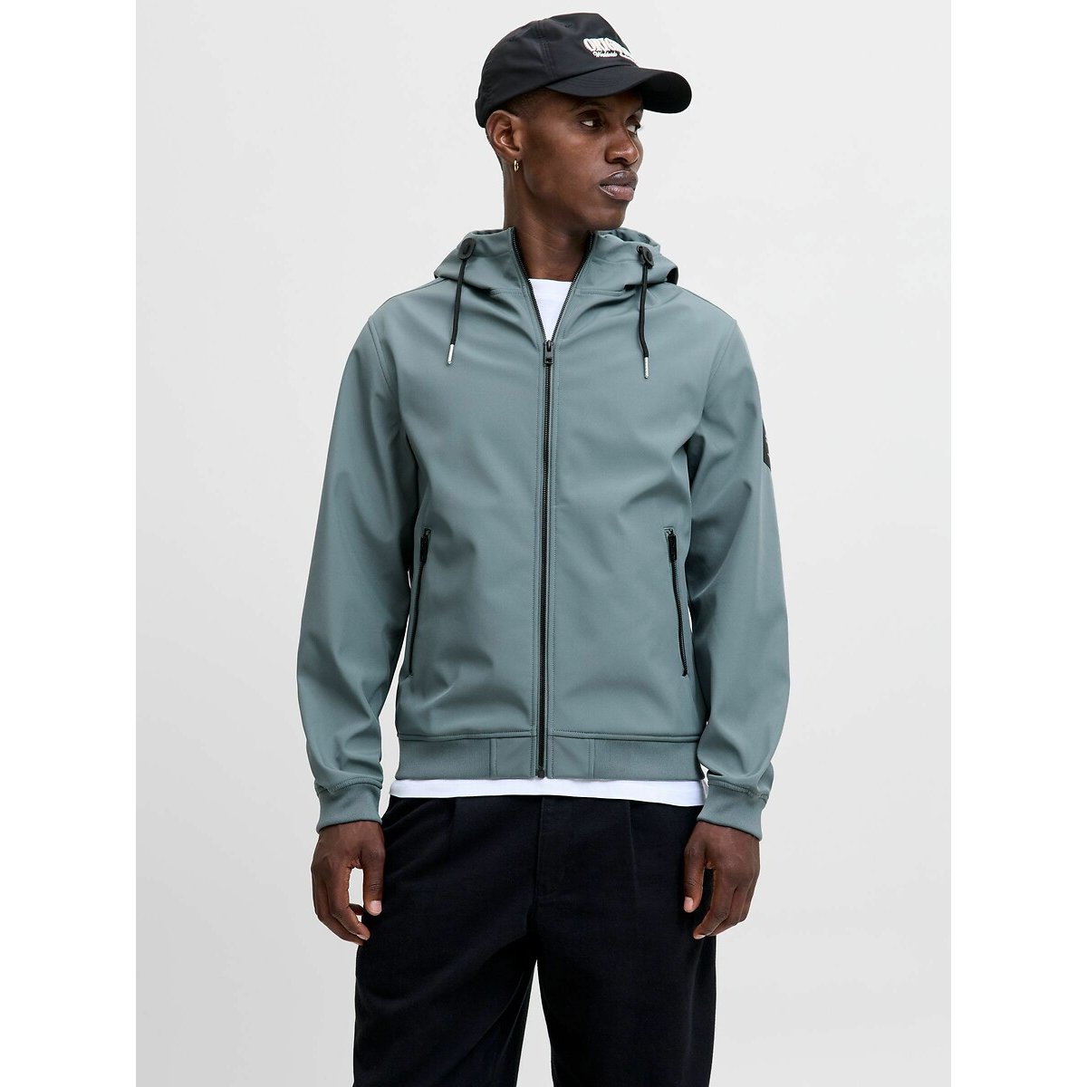 Jack & Jones Soft Shell Hooded Jacket Men's Blue Medium