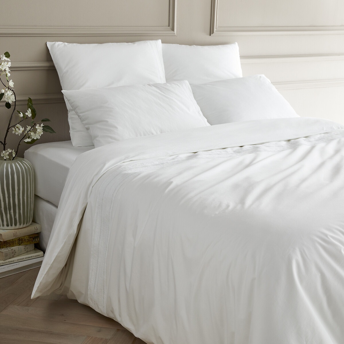 Am.pm Florentina Cotton Percale Duvet Cover Unisex White Superking (260X240cm)