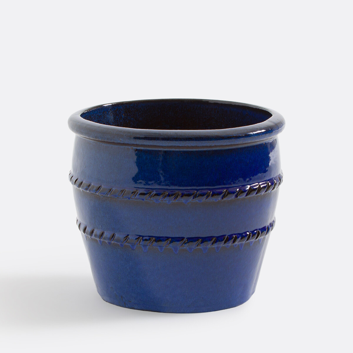 La Redoute Interieurs Trina Terracotta Plant Pot Holder Height 31.5Cm Unisex Blue
