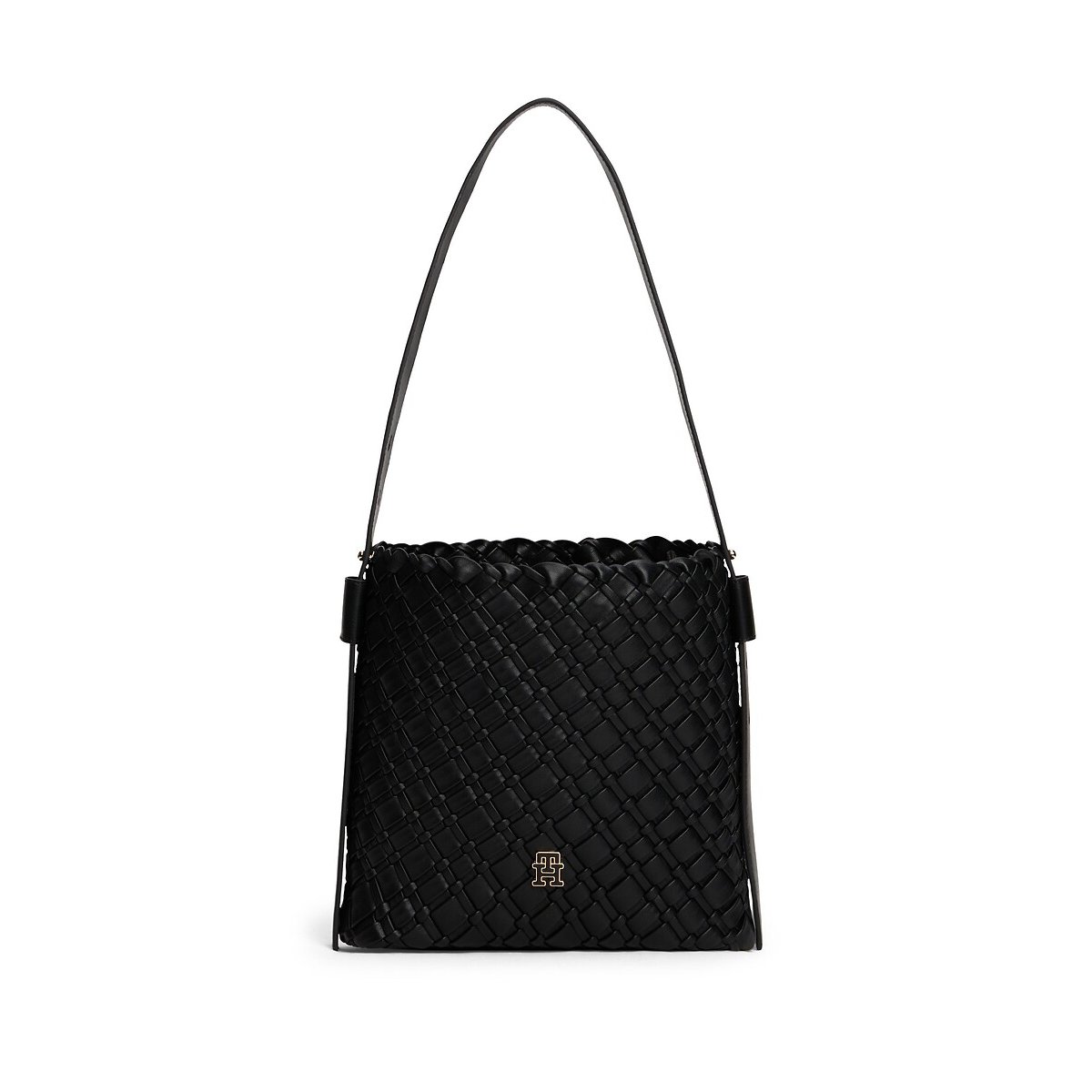 Tommy Hilfiger Th Braided Shoulder Bag Women's Black