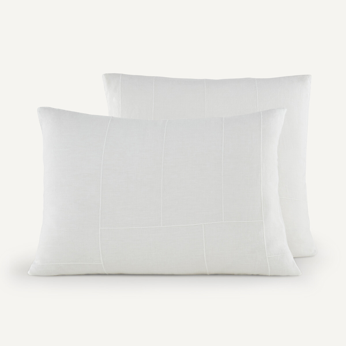 Am.pm Chiba European Washed Linen Pillowcase Unisex White Foam Square (65X65cm)