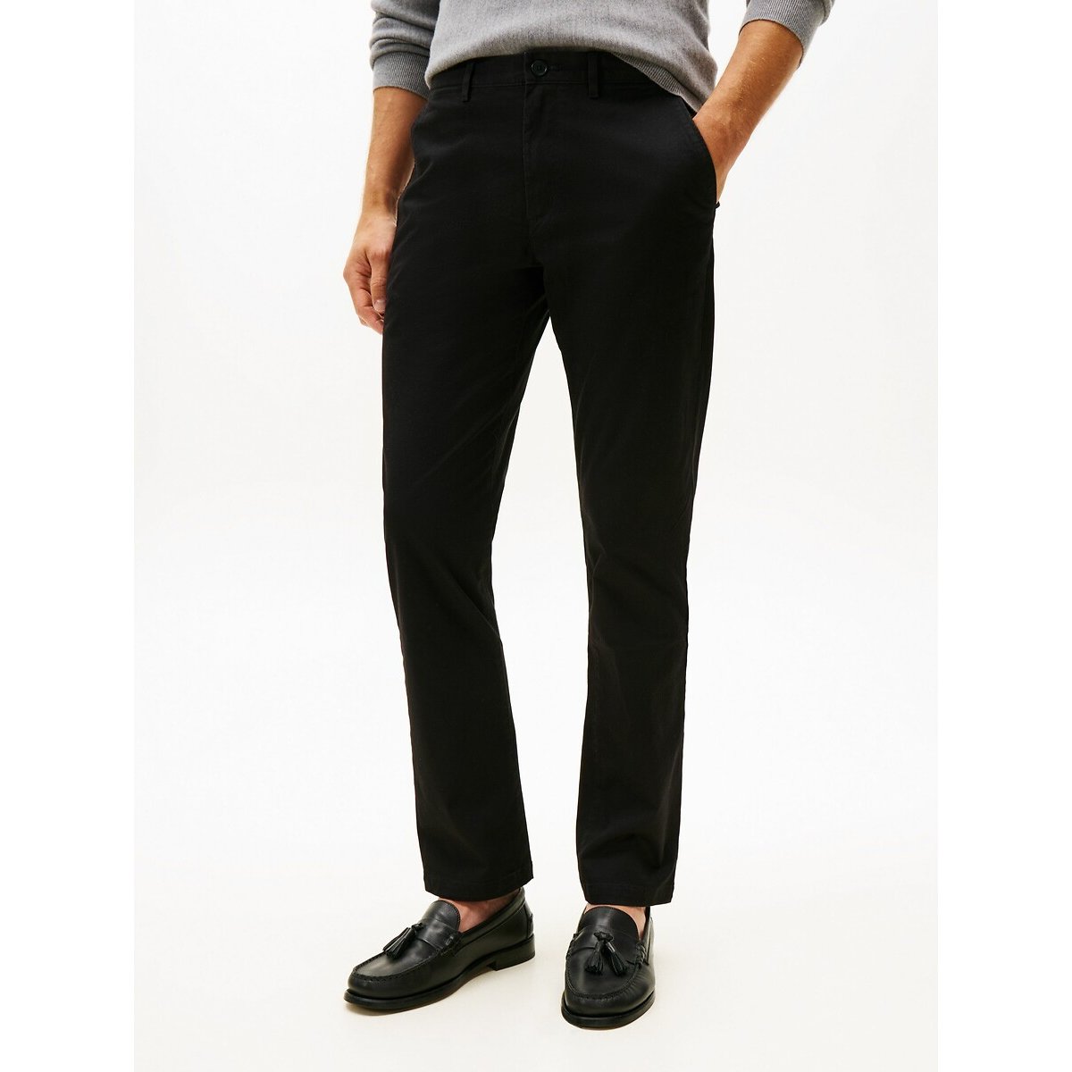 Tommy Hilfiger Men's Black Denton Essential Twill Trousers W34 L32