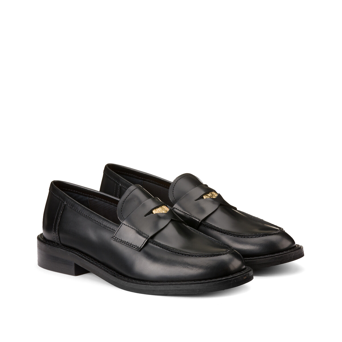 Jonak Dash Polished Leather Loafers Women's Black Size 38 (5)