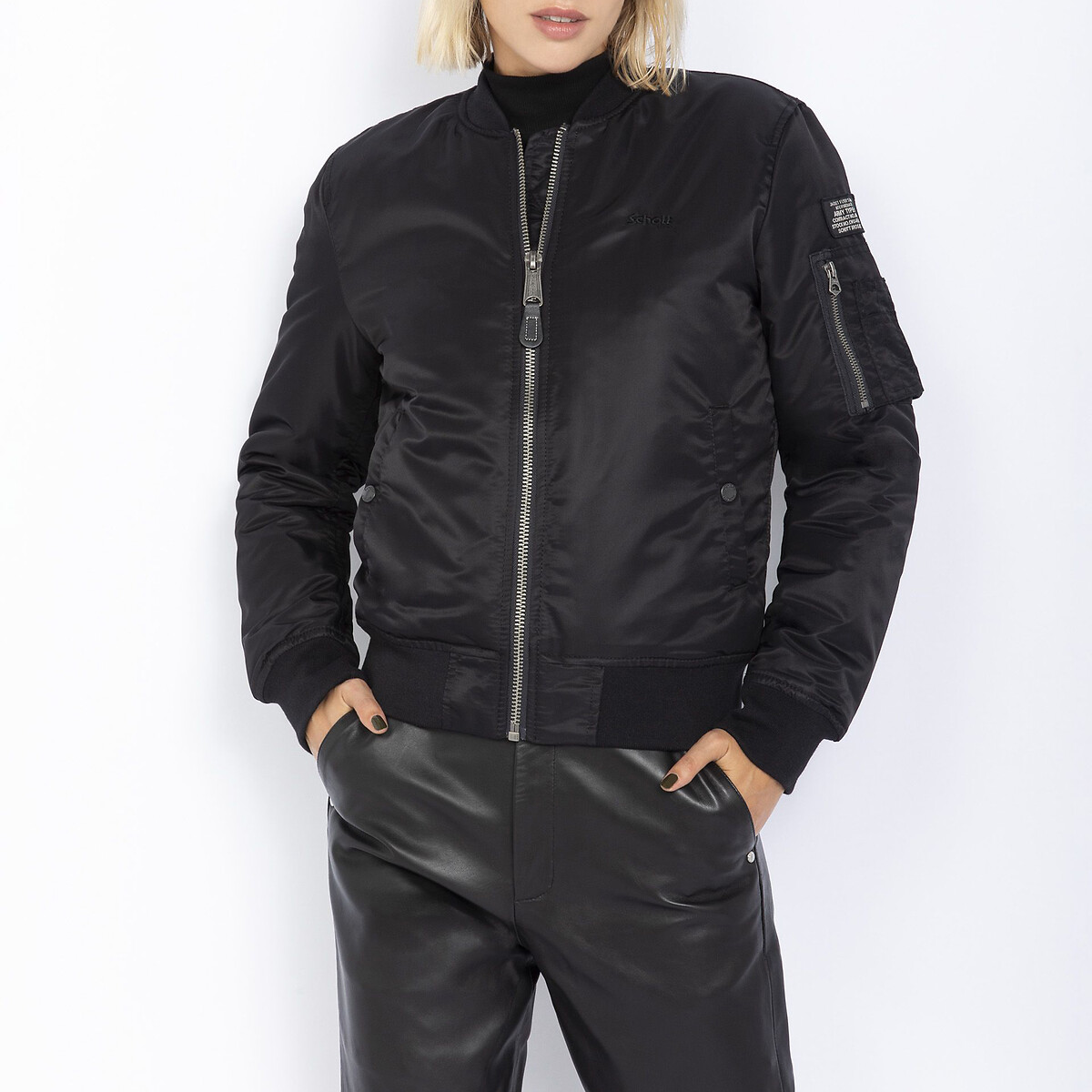 Schott Women's Black Airforce W Rs Bomber Jacket Small