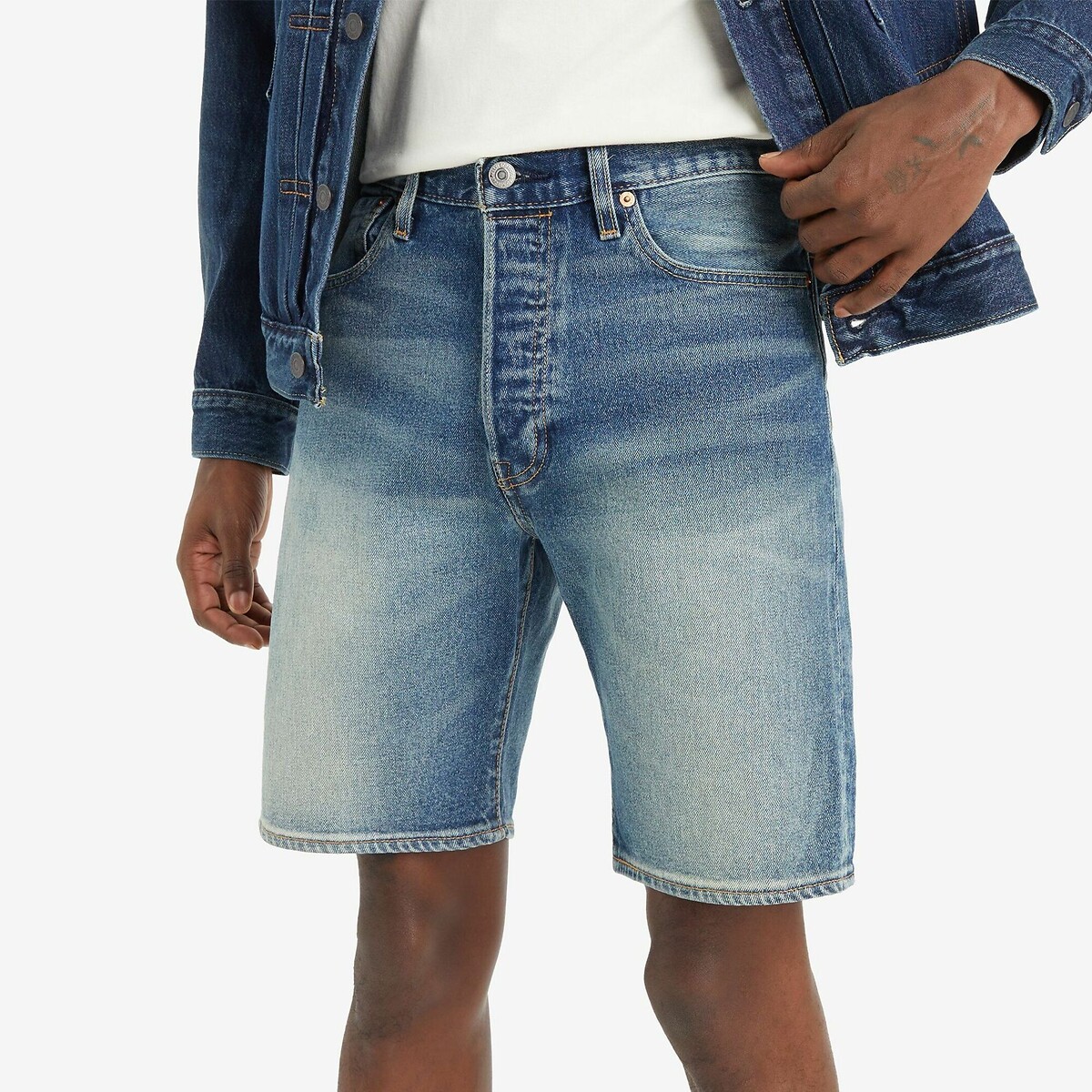 Levi's 501® Denim Shorts Men's Used Stonewashed Blue W29