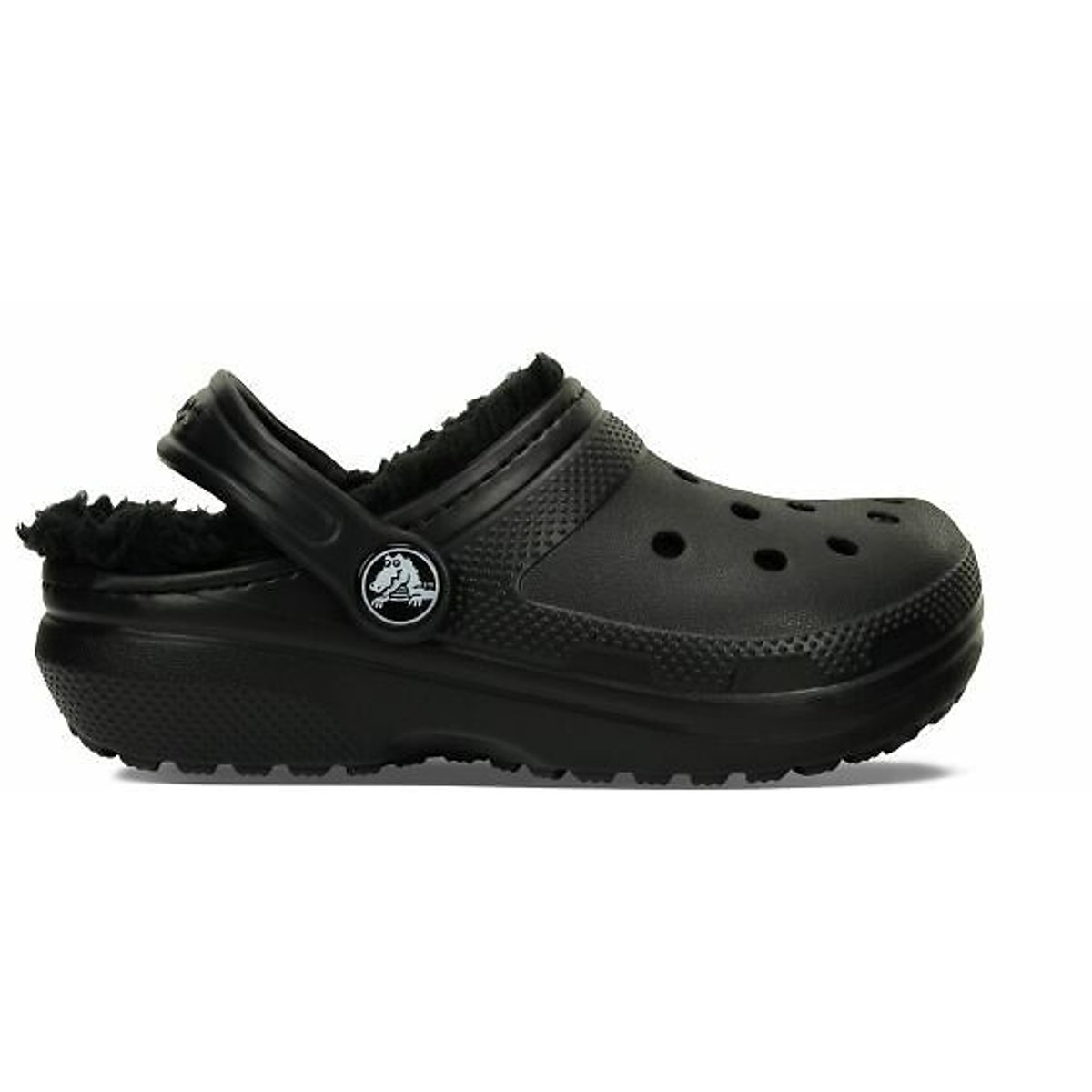 Crocs Classic T Clogs With Faux Fur Lining Black Size 24 Kids