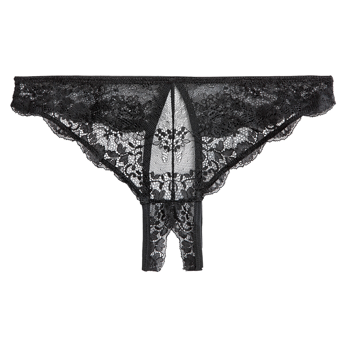 Lace Crotchless Thong