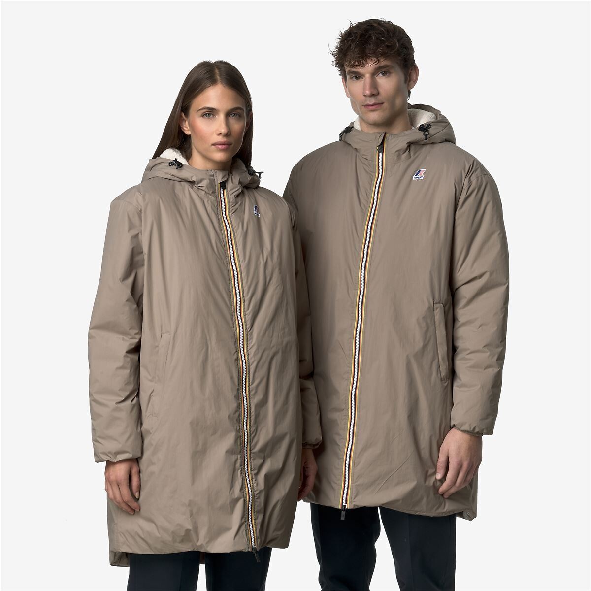 K-Way , Parkas, Male, Beige, M, Beige Eiffel Eastorsetto Coat - Image 2