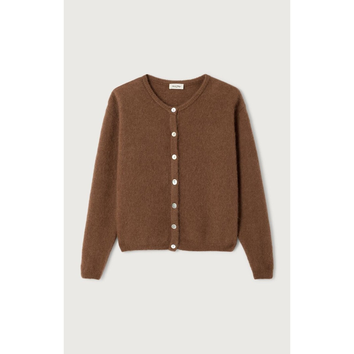 American Vintage Vitow Crew Neck Cardigan Women's Light Brown Large