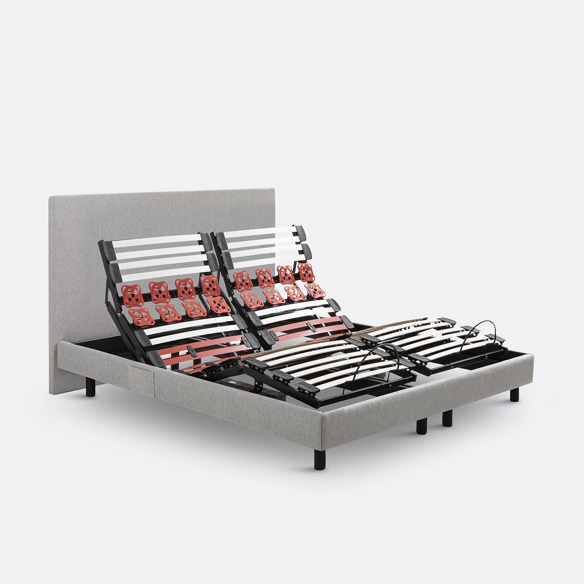 Epeda Conjunto 2 en 1, cama con canapé y cabecero de cama Hercule. Talla 2 x 90 x 200 cm. Color Gris