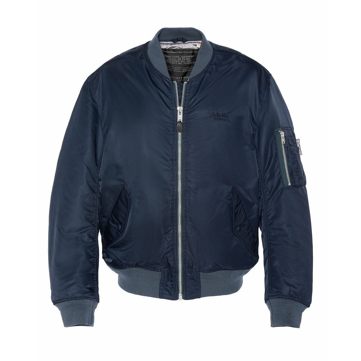 Schott Vintage Recycled Bomber Jacket Men's Navy Blue 3XL