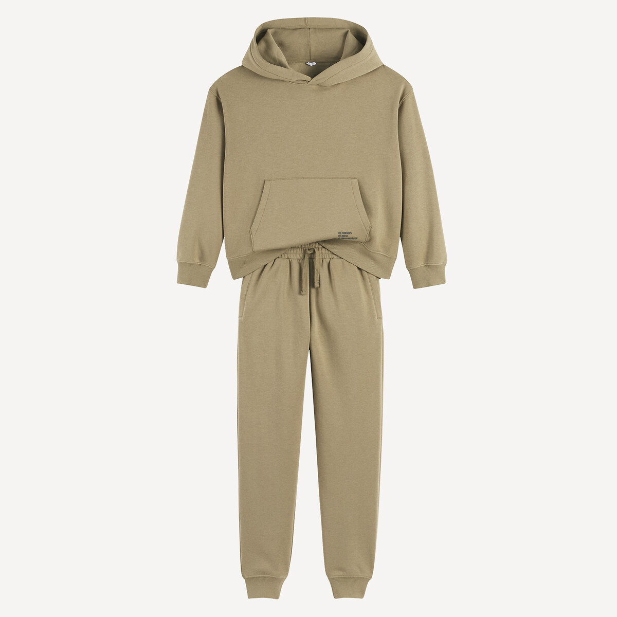 La Redoute Collections Sweatshirt/Trousers Outfit Khaki Green 12Y (150Cm)