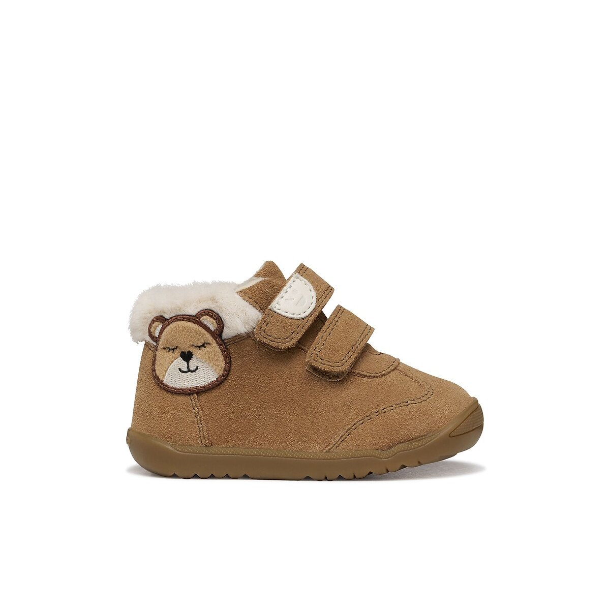 Geox Macchia Faux Fur-Lined Suede Trainers Girls Cognac Size 24 (7) Kids