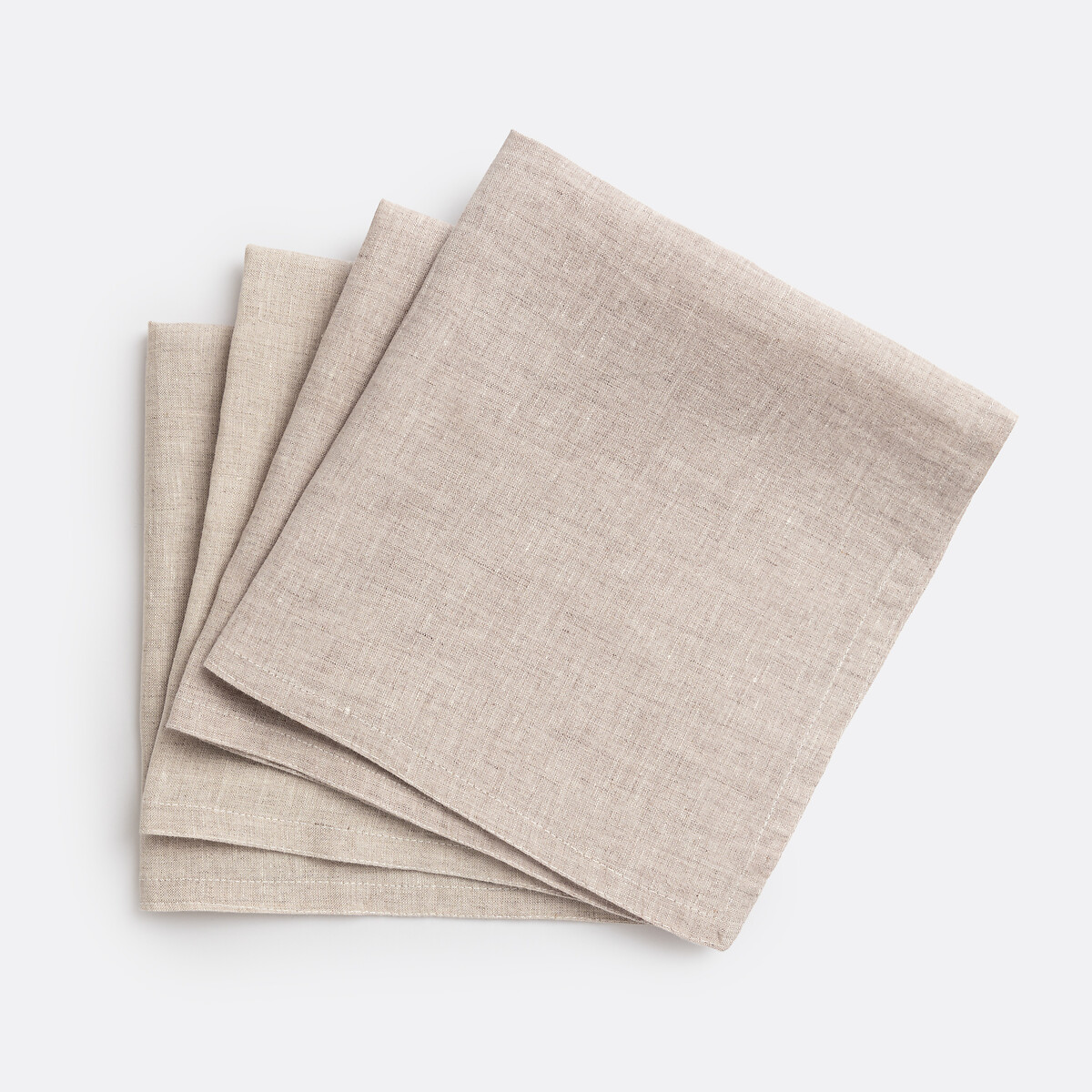 Lote de 4 servilletas de lino lavado Victorine. Talla 45 x 45 cm. Color