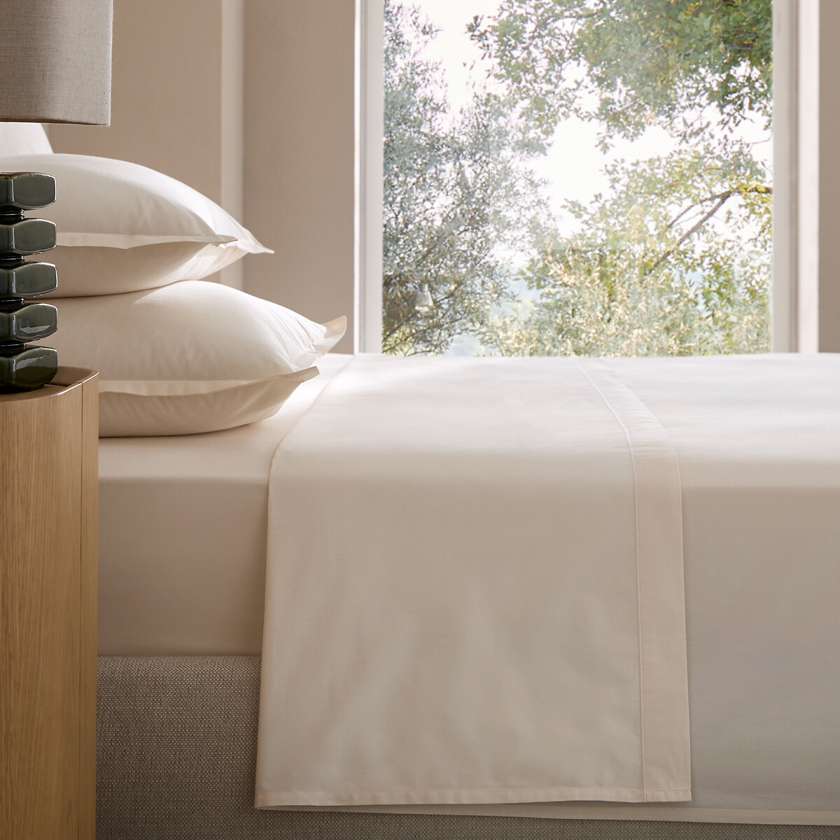 Am.pm Veneto Flat Sheet In Cotton Percale Unisex Ecru Double (240X300cm)