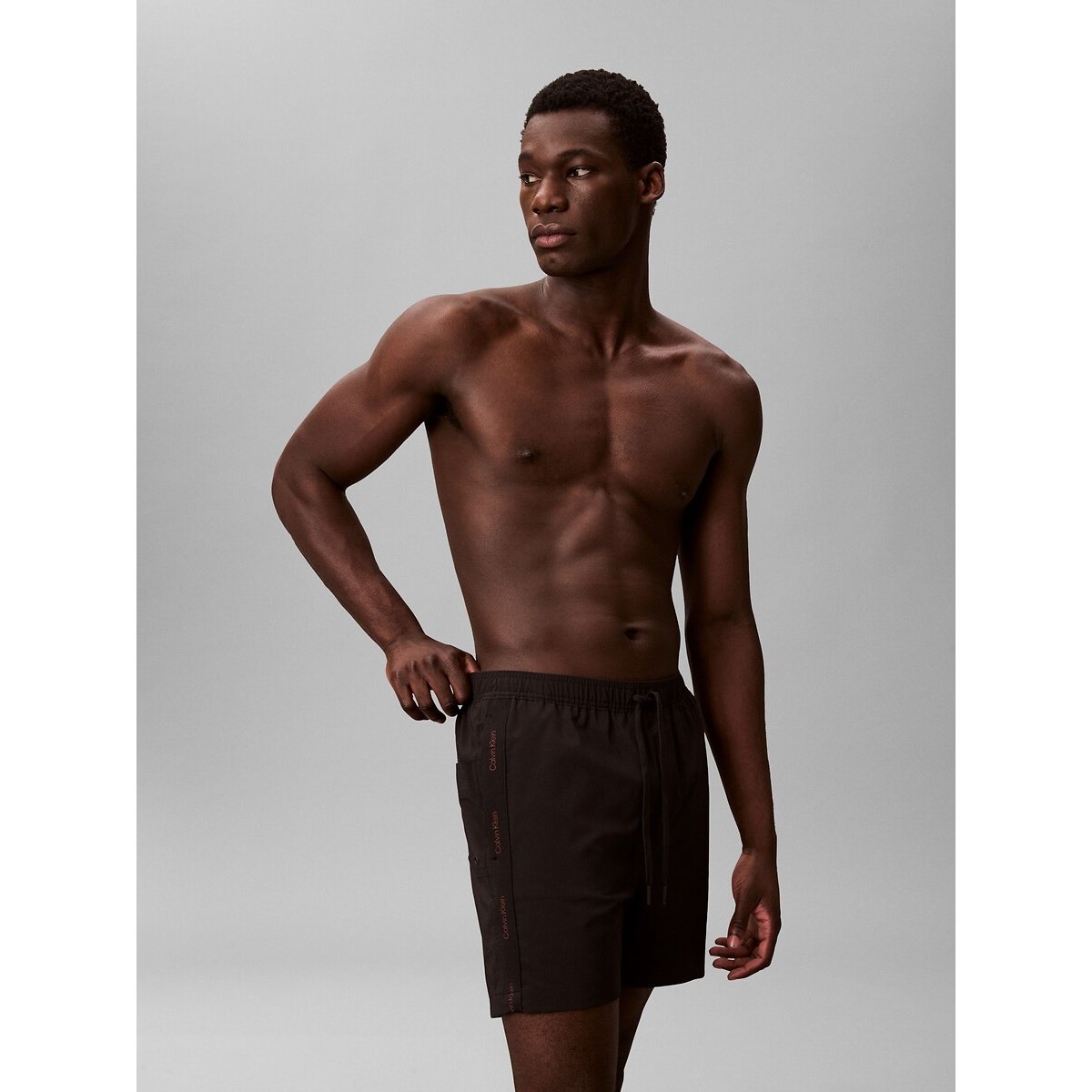 Calvin Klein Logo Mid-Length Swim Shorts Men's Black Extra Large