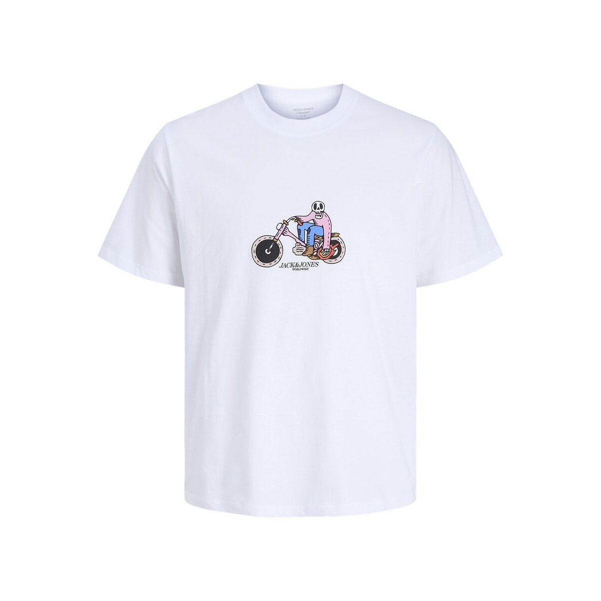 Jack & Jones Slogan Short Sleeve Crew Neck T-Shirt Men's White Medium
