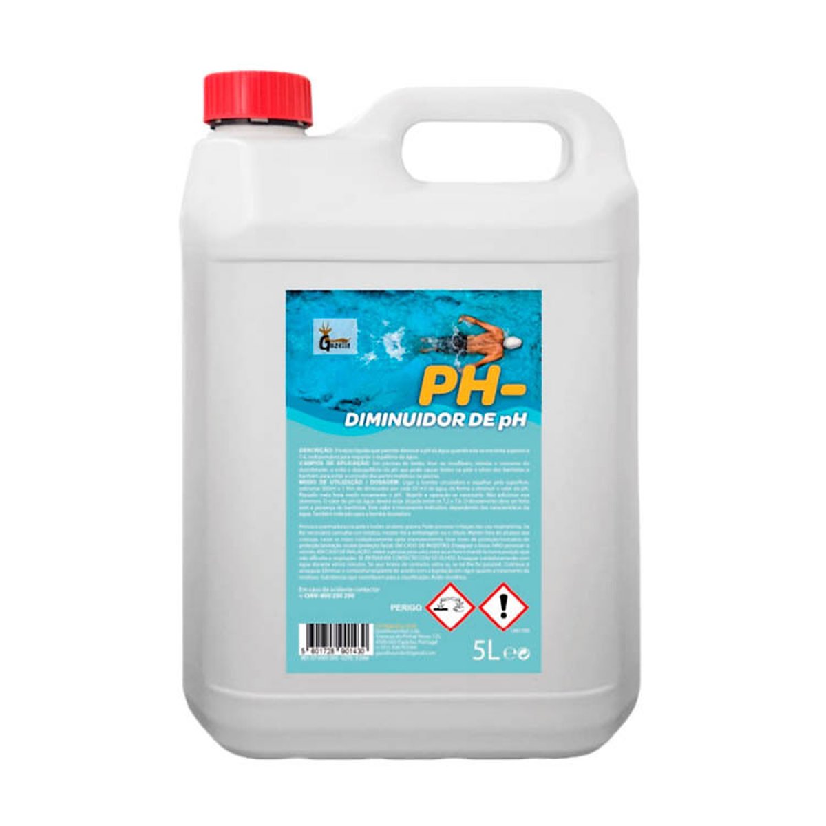 Diminuidor de pH líquido para piscina, GAZELLESYMBOL, Gazellesymbol