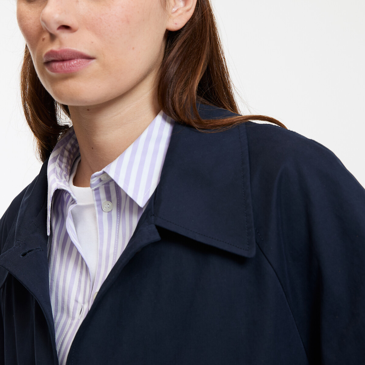 La Redoute Collections Signatures Maurice Oversize Trench Coat With Button Fastening Women's Navy Blue Large